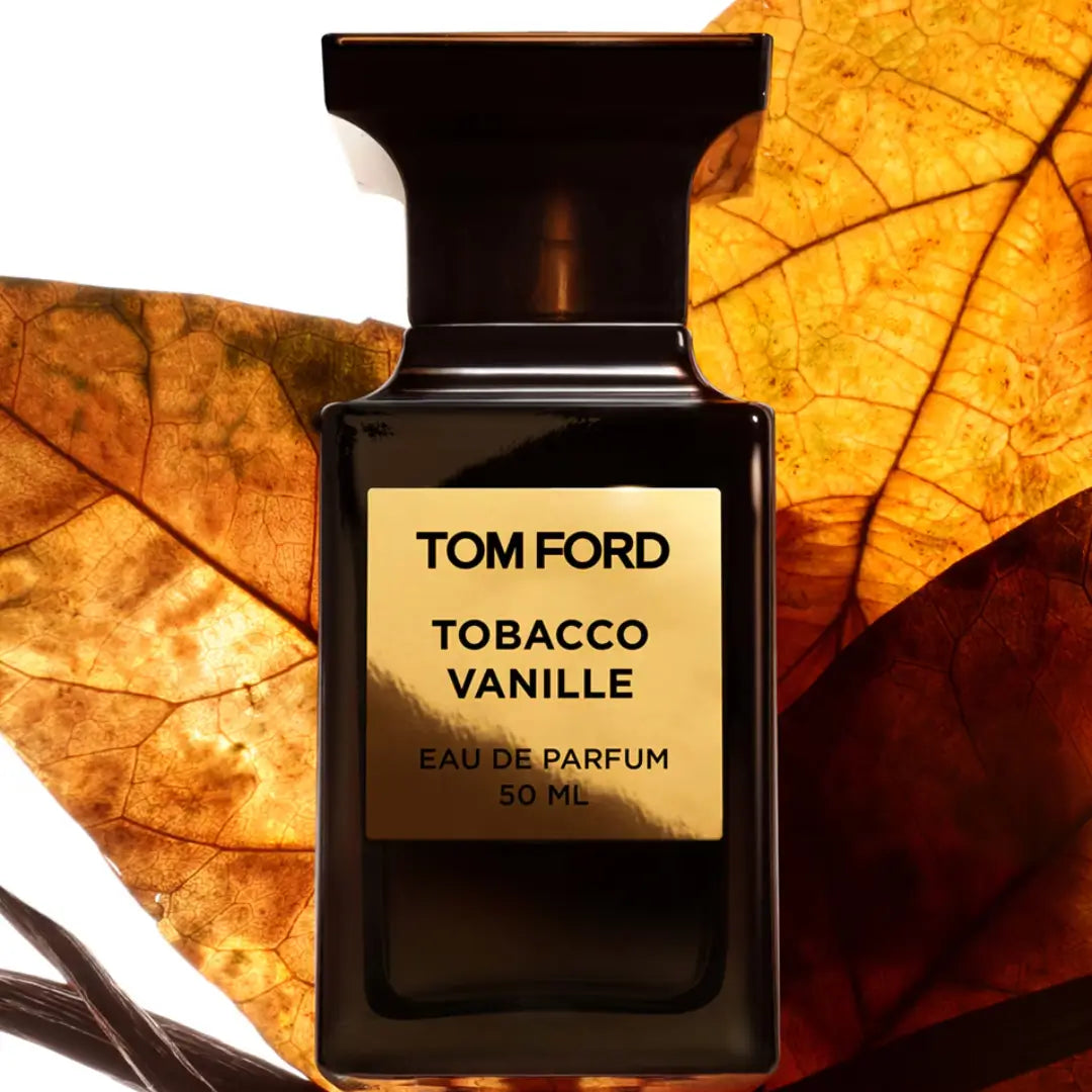 Tom Ford Tobacco Vanille Eau de Parfum 100ml sfeerbeeld met tabaksbladeren